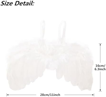 Nishine 2 Pack White Newborn Fuzzy Feather Angel Wings and Headband Set