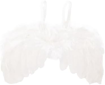 Nishine 2 Pack White Newborn Fuzzy Feather Angel Wings and Headband Set