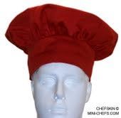Adjustable Red Twill Chefs Hat for Kitchen Use