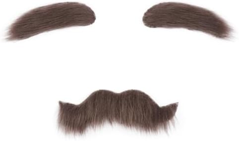 Cosela Fake Mustache and Eyebrows Set Self Adhesive Cosplay Halloween
