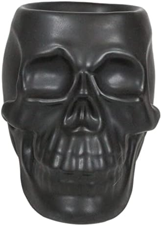 Ebros Gift Matte Black Skull Candle Warmer