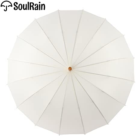 SoulRain 48 Auto Open Stick Umbrella with Classic Wood Handle