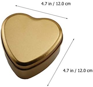 12Pcs Heart Shaped Gold Candy Tins with Lid