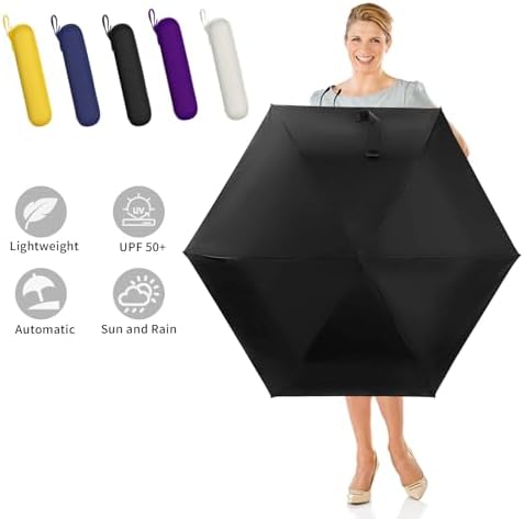 GAOYAING Compact Automatic Travel Umbrella with UV Protection Case 1