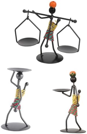 PRETYZOOM 3-Pack Gothic Candlestick Retro Decor