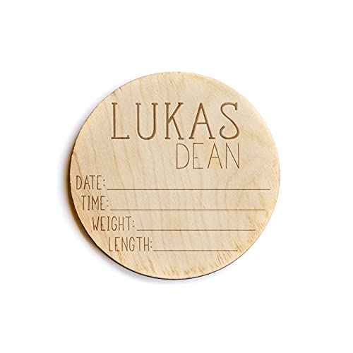 Glimmer Designs Newborn Announcement Sign - 4 Inch Circle for Baby Birth