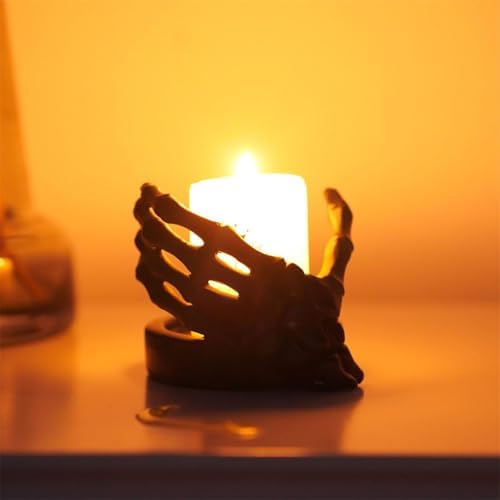 Halloween Resin Skeleton Candle Holder Gothic Decor 1