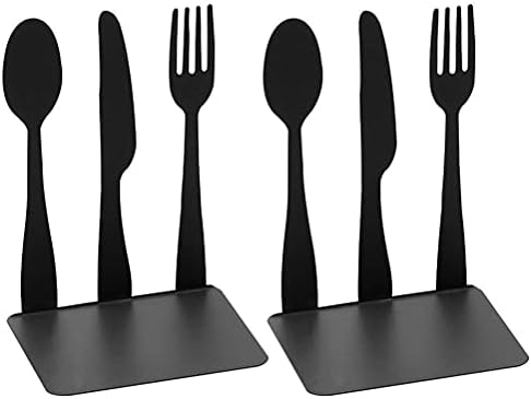 Pissente Cookbook Bookends 2 pcs Metal Book Stoppers