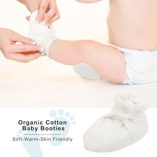 KARUNEL Organic Cotton Baby Booties for Newborn Infant 1