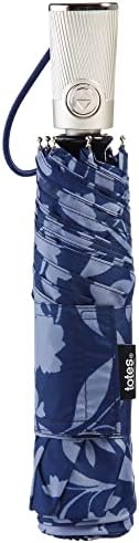 Totes Automatic Water-Resistant Folding Travel Umbrella with UV Protection