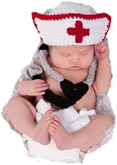 Matissa Newborn Baby Doctor Nurse Costume Hat and Outfit