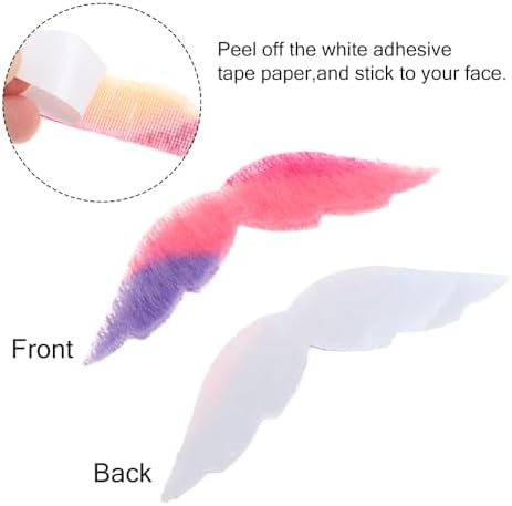 Jeoney 48 Pcs Colorful Fake Mustache Beard Set