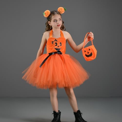 FYMNSI Kids Pumpkin Tutu Dress 3PCS Halloween Costume