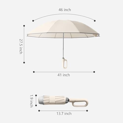 SSFUN Ring Buckle Fully Automatic Umbrella - Windproof and Reflective Safety Black