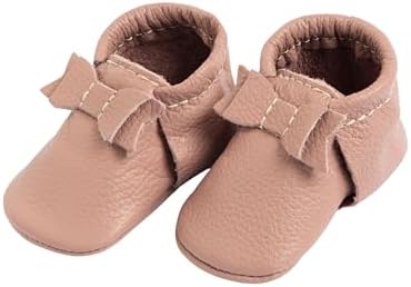 Freshly Picked First Pair Bow Moccasins for Infant Girls