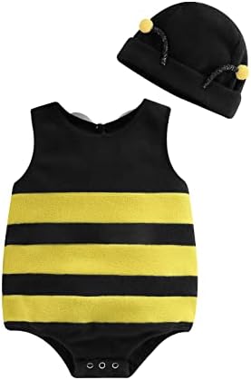 Madjtlqy Halloween Bee Costume for Baby 2pcs Set