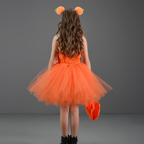 FYMNSI Kids Pumpkin Tutu Dress 3PCS Halloween Costume