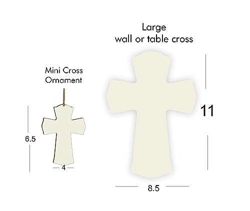Personalized Cross Baptism 1st Holy Communion Wall Display Large 85x11 Baby Blue