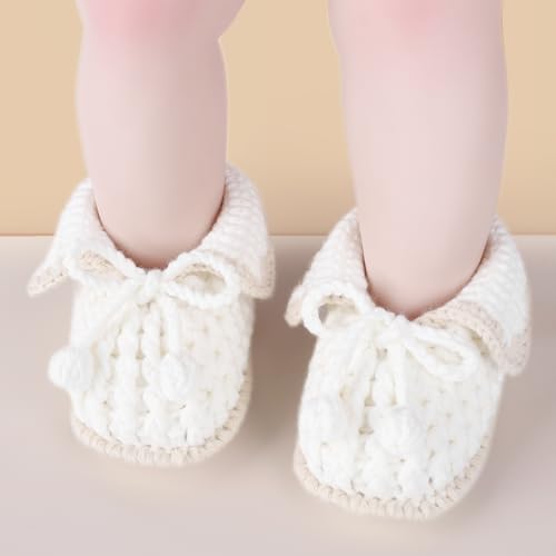 KARUNEL Baby Booties Soft Crochet Infant Shoes for Newborn Boy Girl
