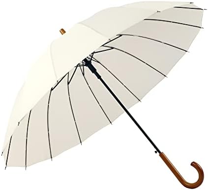 SoulRain 48 Auto Open Stick Umbrella with Classic Wood Handle