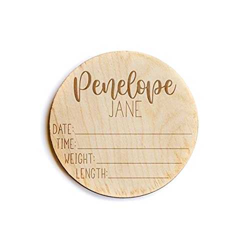 Glimmer Designs Newborn Announcement Sign 4 Inch Circle 1