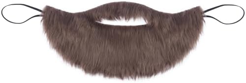Cosela Fake Brown Beard Mens Mustache Costume Facial Hair Accessory