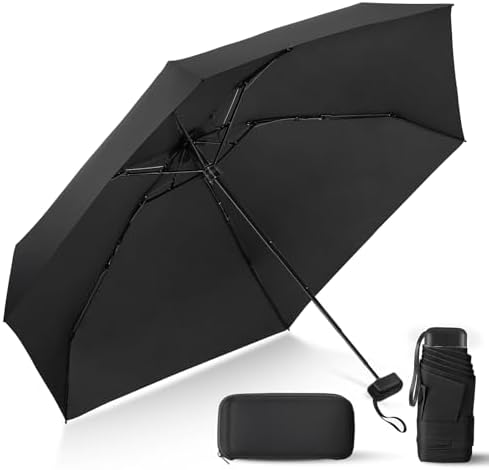 LEAGERA Compact Travel Umbrella with Case - Mini Umbrella for Purse