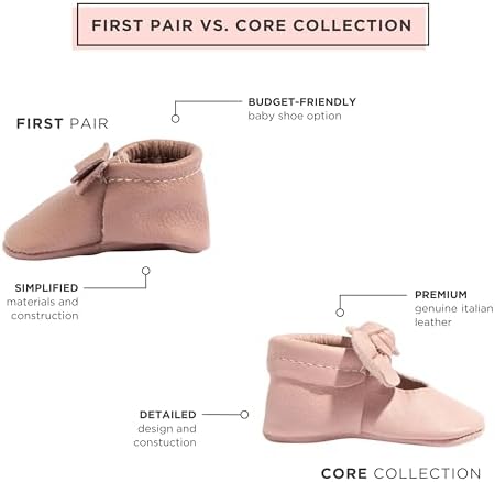 Freshly Picked First Pair Bow Moccasins for Infant Girls