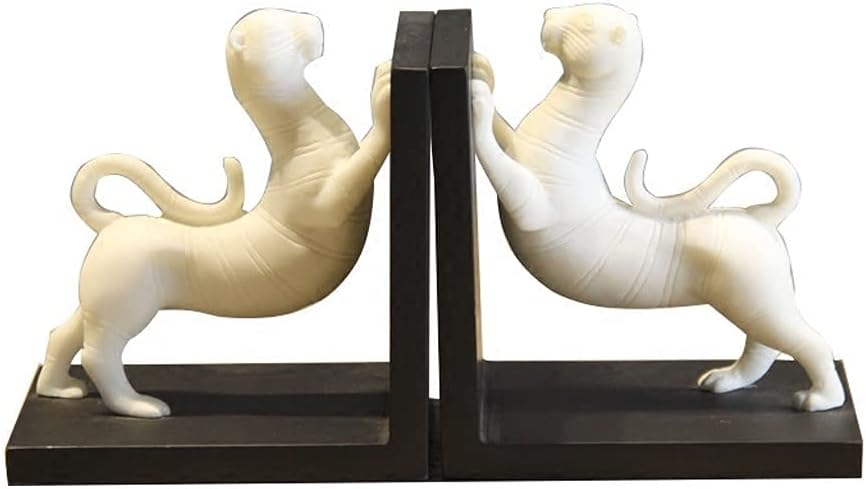 ZJDYDY Animal Bookend White Resin Desktop Decoration