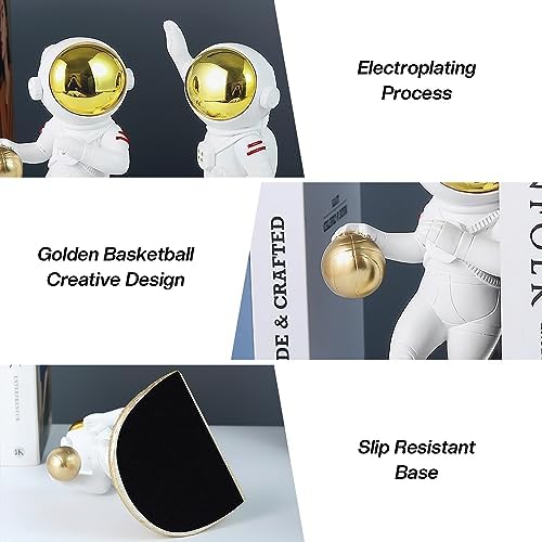 UREYMX Astronaut Bookends Gold Heavy Duty