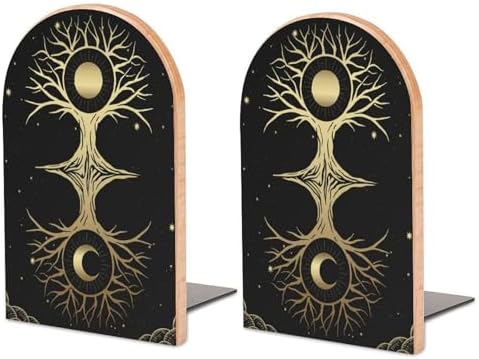 Ruhho Tree-Life-Sun-Moon Decorative Bookends 1 Pair
