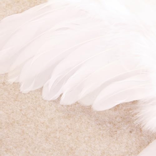 Nishine 2 Pack White Newborn Fuzzy Feather Angel Wings and Headband Set