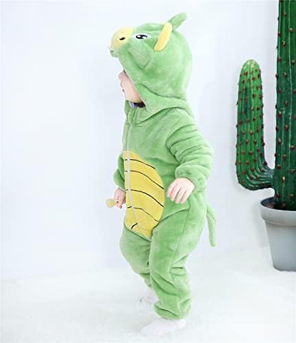 AGQT Christmas Animal Costume Flannel Hooded Romper for Baby 0-36M