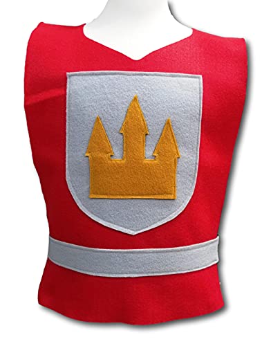 Teatots Medieval Knight Red Tunic for Kids Teens