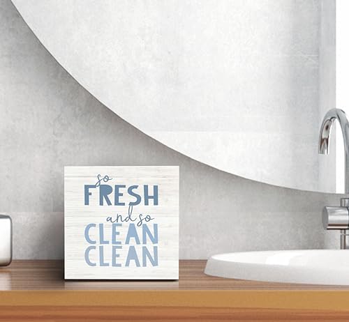 SRADMO Funny Bathroom Wooden Block Sign
