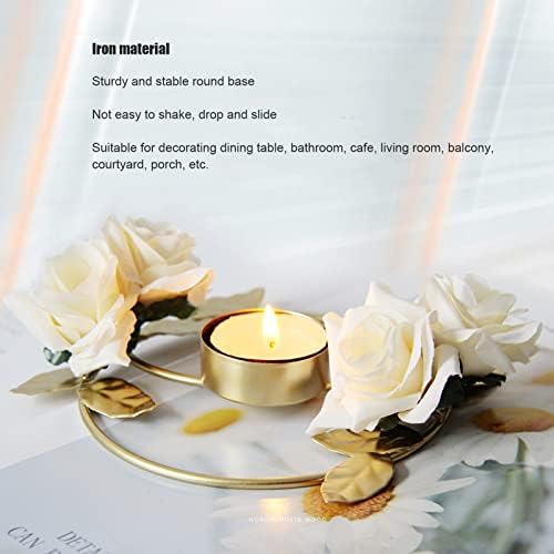 TITA-DONG Iron Golden Rose Candle Holder