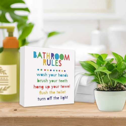 Funny Kids Bathroom Rules Sign Box 1