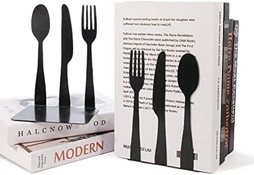 Pissente Cookbook Bookends 2 pcs Metal Book Stoppers