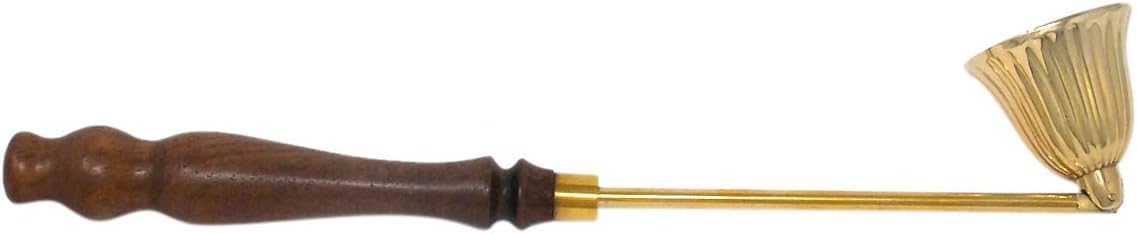 Needzo Brass Candle Snuffer with Wooden Handle 105 Inch