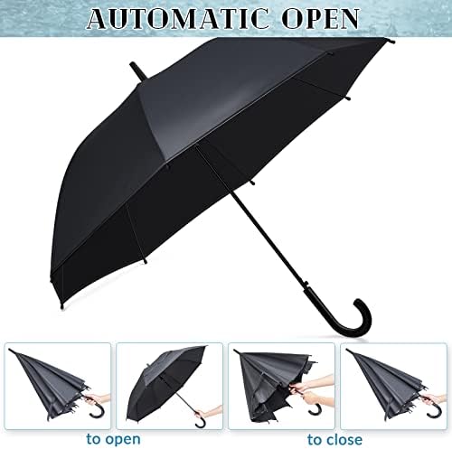 Fabbay 6 Pcs Wedding Style Stick Umbrellas with J Hook Handle
