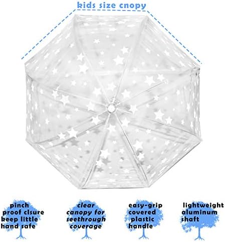 Baraida Kids Clear Dome Bubble Umbrella with Easy Grip Handle