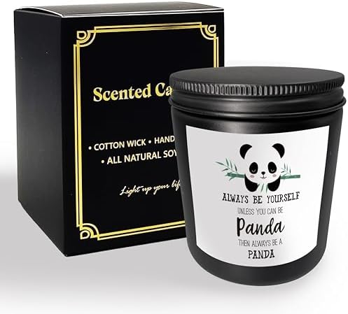 Mancheng-zi Panda Scented Candle Jar Black