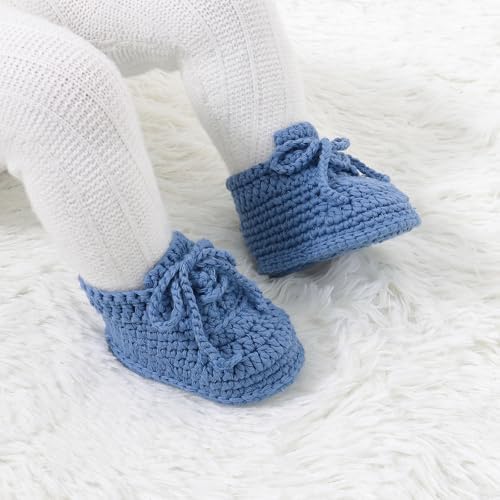 Hadetoto Baby Booties Cotton Knit Soft Socks Shoes for Newborn