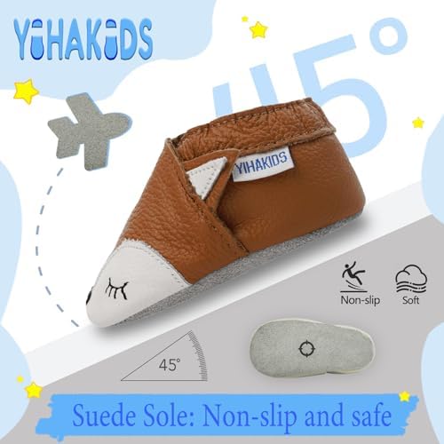 YIHAKIDS Soft Leather Baby Shoes for Crawling and First Walking
