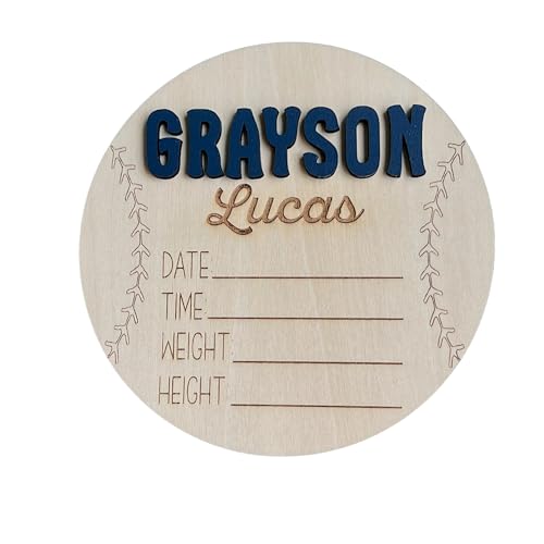 Personalized Boys Baseball 3D Newborn Name Sign