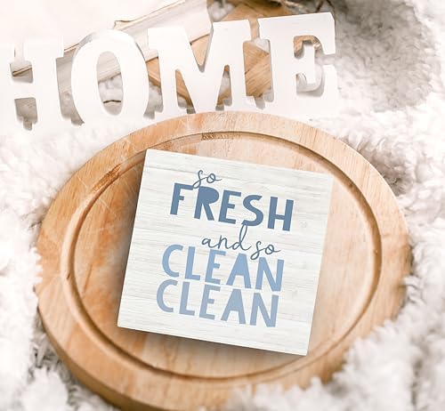 SRADMO Funny Bathroom Wooden Block Sign