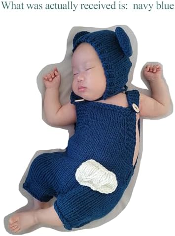 Newborn Baby Photo Outfit Set Boy Girl Crochet Costume with Hat Pants