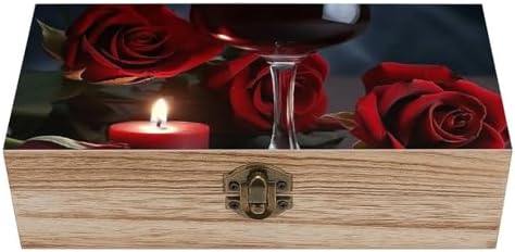 Red Wine Rose And Candle Wooden Storage Box 1