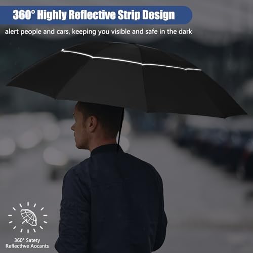 Fulynmen 62 Inch Windproof Travel Umbrella with Auto Open Close