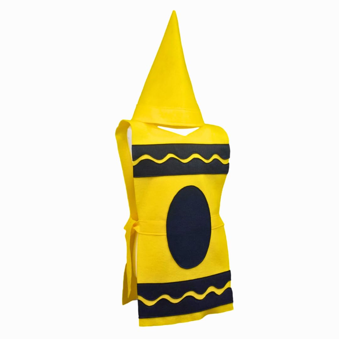 Yellow Crayon Costume Set - Tunic and Hat for All Ages